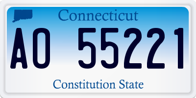 CT license plate AO55221