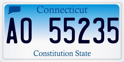 CT license plate AO55235