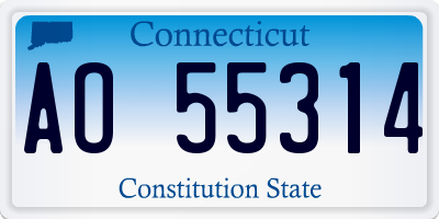 CT license plate AO55314