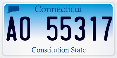 CT license plate AO55317