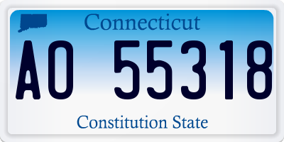 CT license plate AO55318