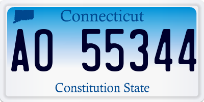 CT license plate AO55344
