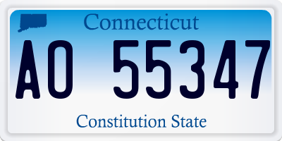 CT license plate AO55347