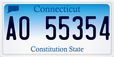 CT license plate AO55354