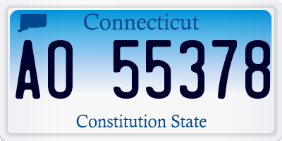 CT license plate AO55378
