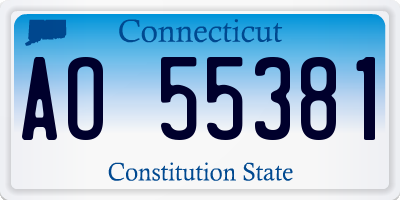 CT license plate AO55381