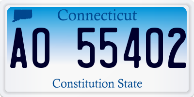 CT license plate AO55402