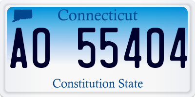 CT license plate AO55404