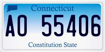 CT license plate AO55406