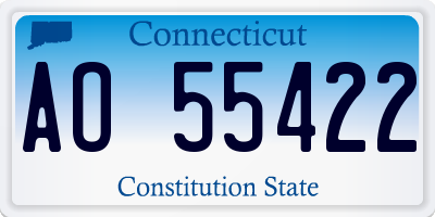 CT license plate AO55422
