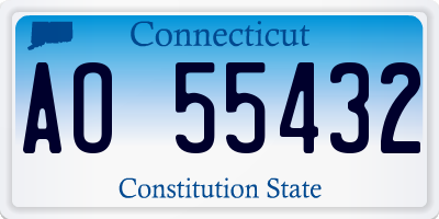 CT license plate AO55432
