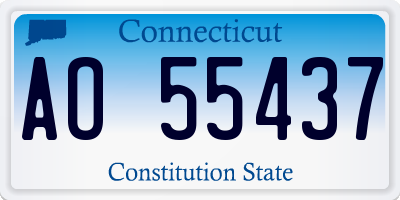 CT license plate AO55437