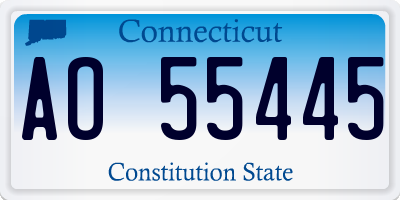 CT license plate AO55445