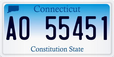 CT license plate AO55451
