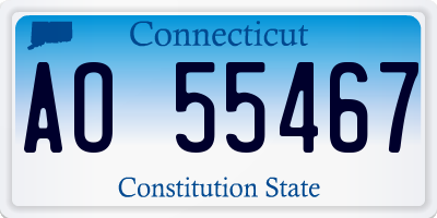 CT license plate AO55467