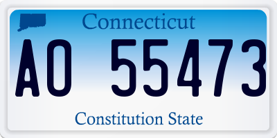 CT license plate AO55473