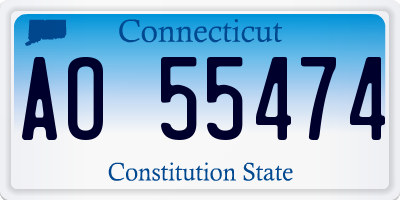 CT license plate AO55474