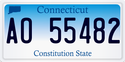 CT license plate AO55482
