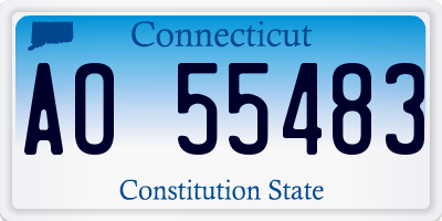 CT license plate AO55483