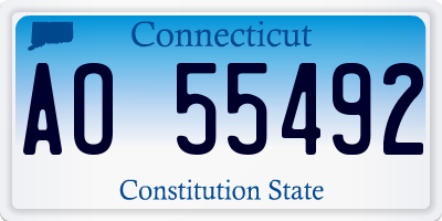 CT license plate AO55492