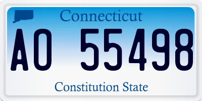 CT license plate AO55498