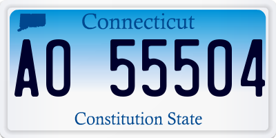 CT license plate AO55504