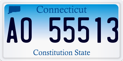 CT license plate AO55513