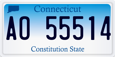 CT license plate AO55514