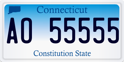 CT license plate AO55555