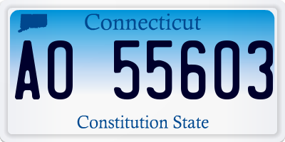 CT license plate AO55603