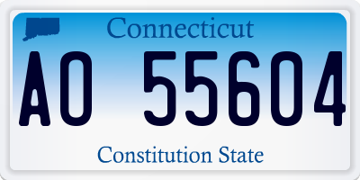 CT license plate AO55604