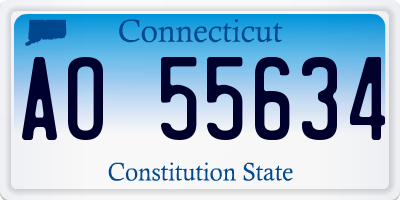 CT license plate AO55634