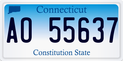 CT license plate AO55637
