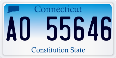 CT license plate AO55646