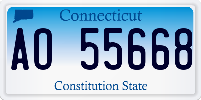 CT license plate AO55668