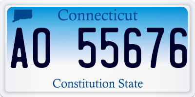 CT license plate AO55676