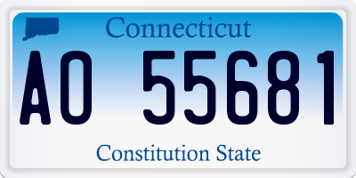 CT license plate AO55681