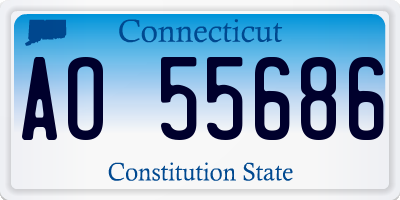 CT license plate AO55686