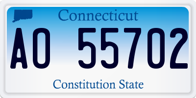 CT license plate AO55702
