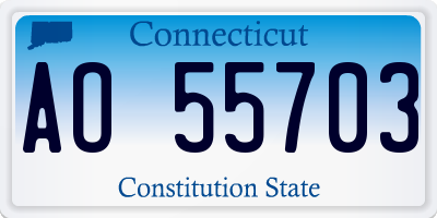 CT license plate AO55703