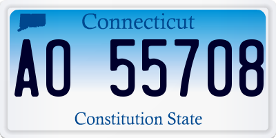 CT license plate AO55708