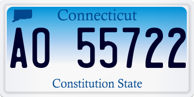 CT license plate AO55722