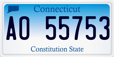 CT license plate AO55753