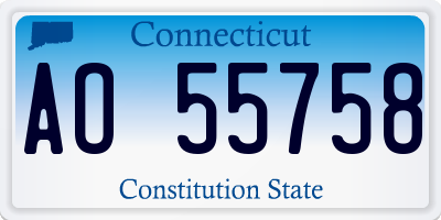 CT license plate AO55758