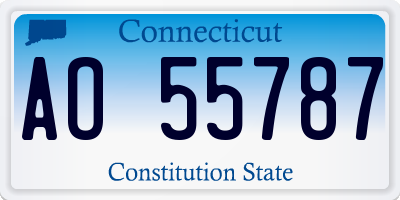 CT license plate AO55787