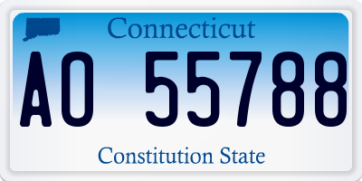 CT license plate AO55788