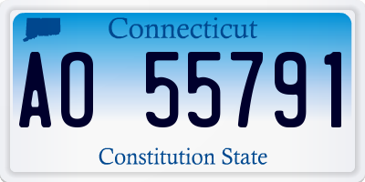 CT license plate AO55791