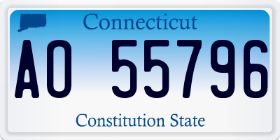 CT license plate AO55796
