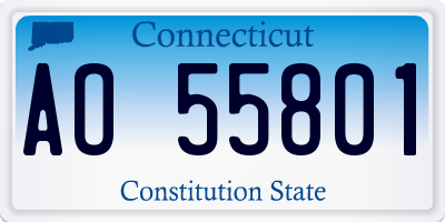 CT license plate AO55801