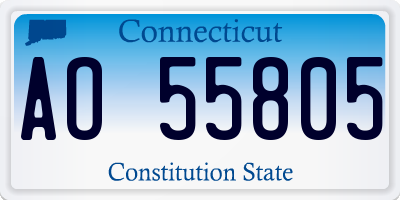 CT license plate AO55805